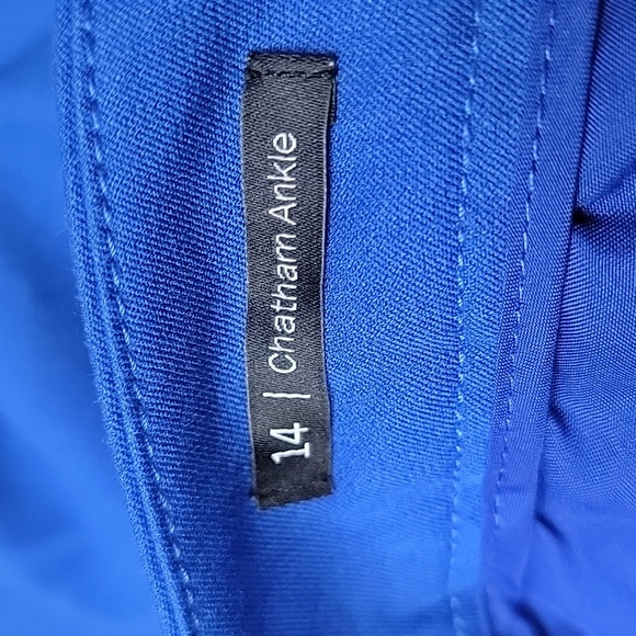 TALBOTS NeW Chatham Royal Blue Flat‎ Front Side Zip Slim Leg Ankle Cropped Pants - Picture 6 of 8